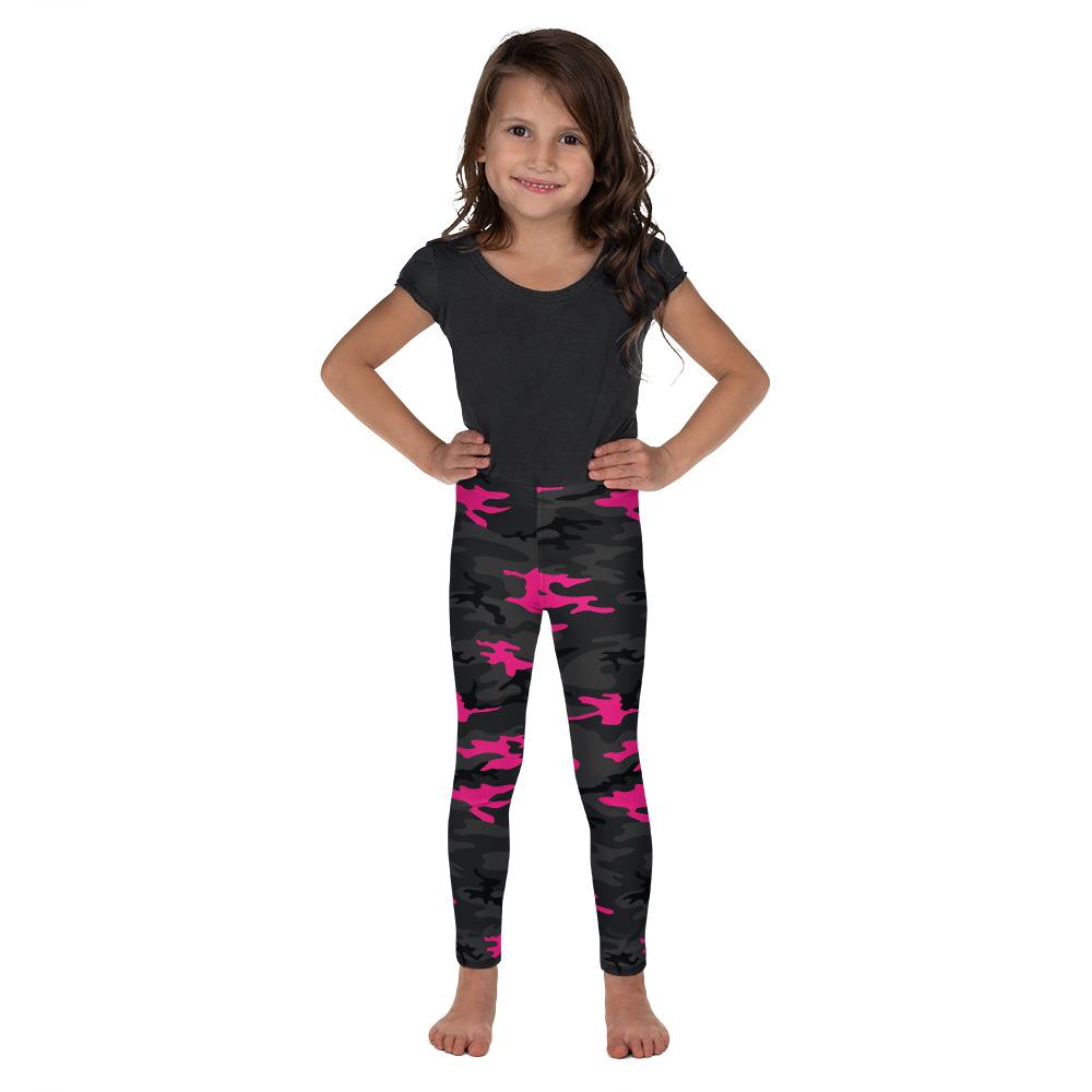 Dark Pink Camo Kid's Leggings Gearbunch