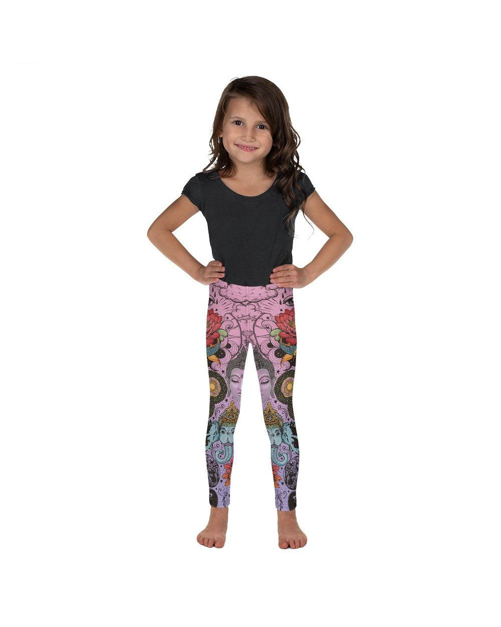 Pink Tattooed Lotus Kid's Leggings | GearBunch