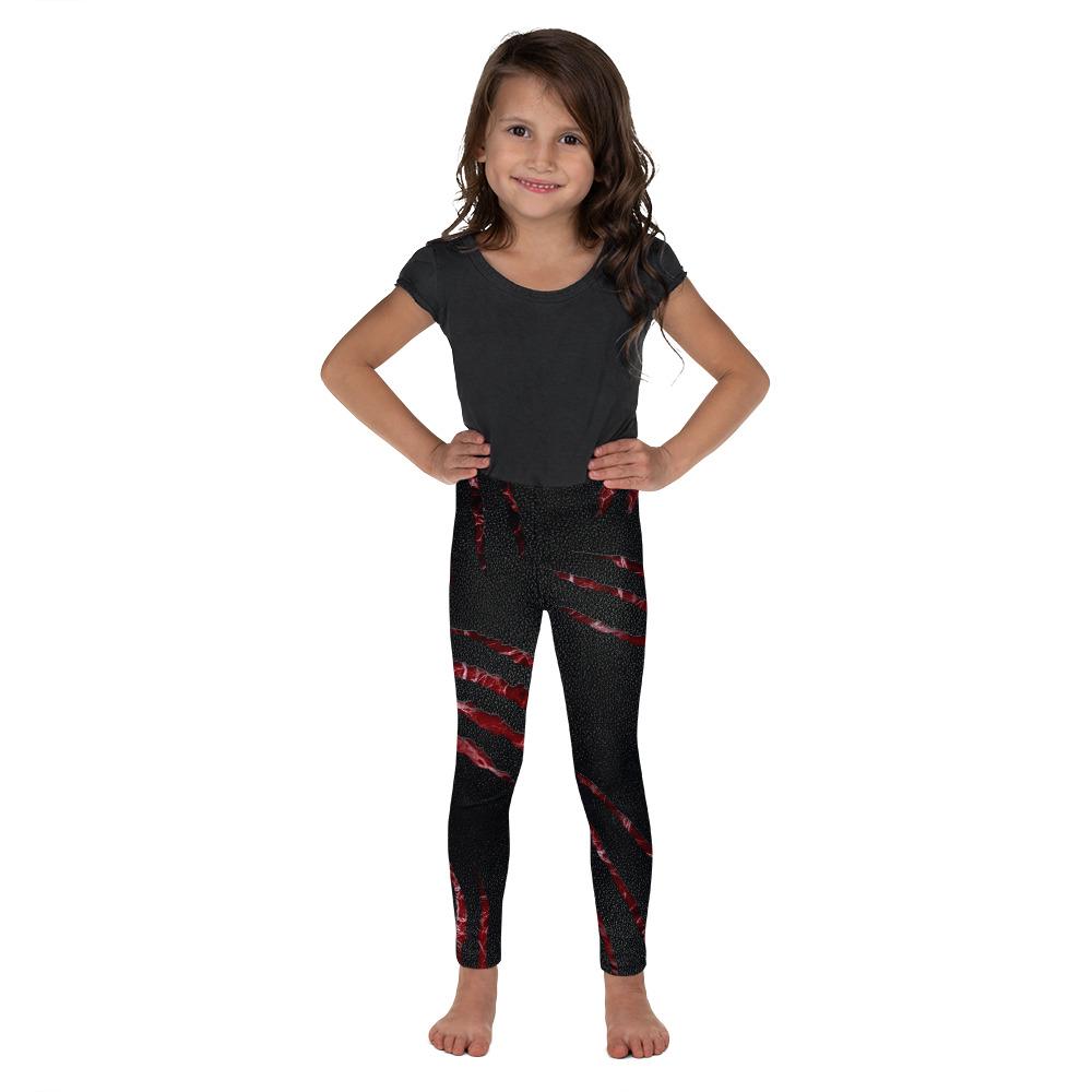 Kids Children Ripped Flesh Kid's Leggings Red/Black | Gearbunch.com