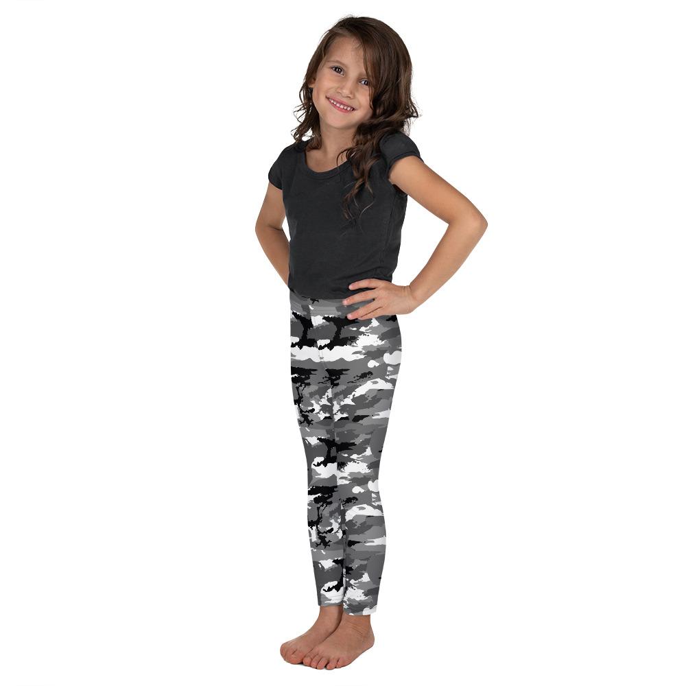 Black & White Camo Kid's Leggings Gearbunch