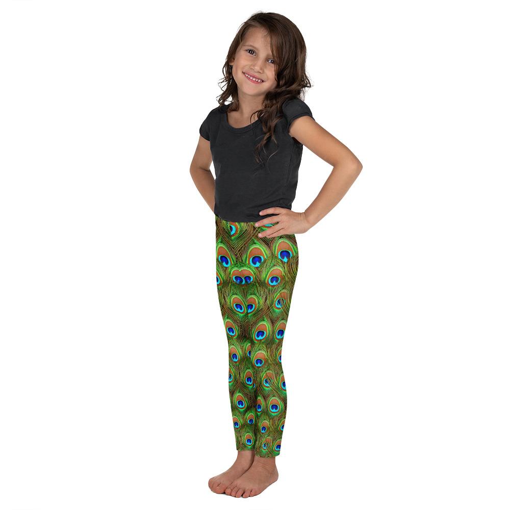 Peacock Feathered Kid's Leggings Gearbunch