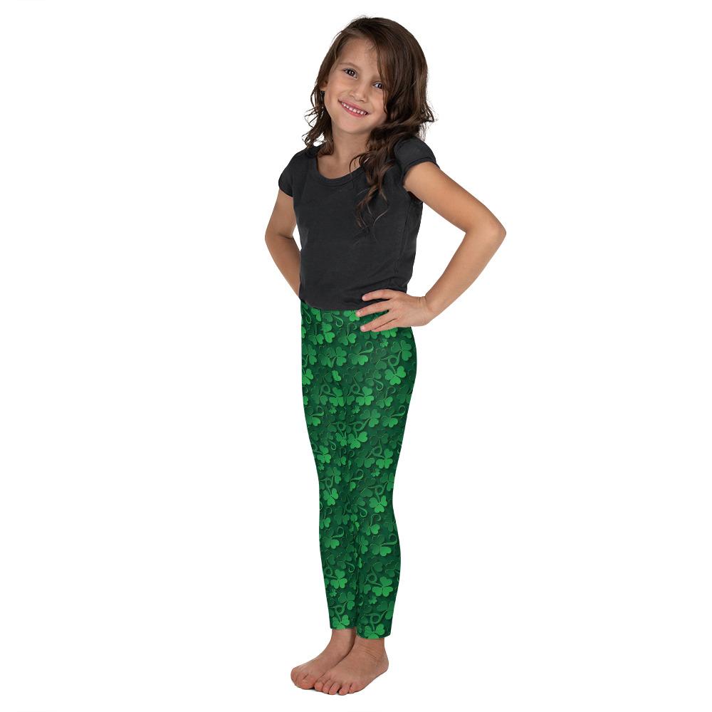 Irish 3D Shamrocks Kid's Leggings Gearbunch