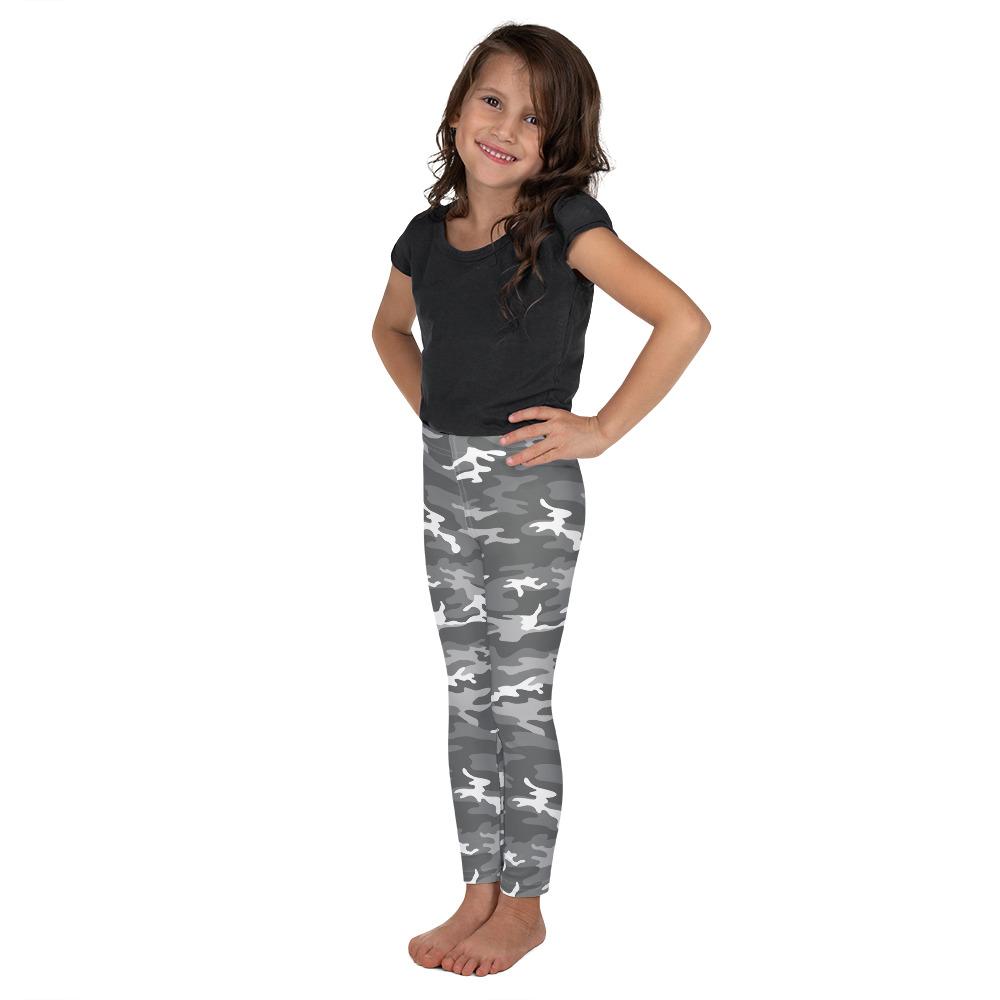 Kids Children Light Grey Camo Leggings Grey/White | Gearbunch.com