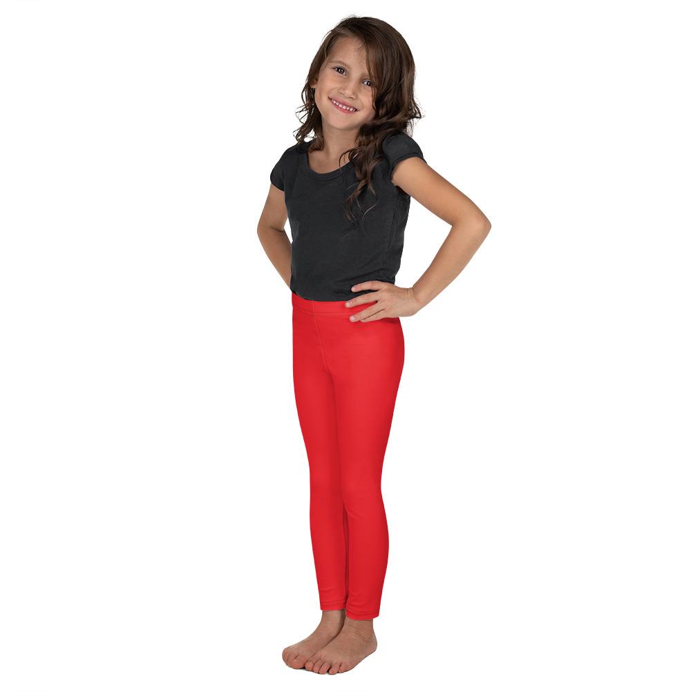 Kids Children Solid Hot Red Leggings | Gearbunch.com