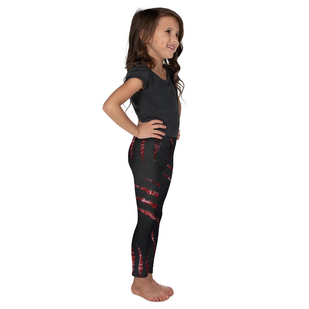 Kids Children Ripped Flesh Kid's Leggings Red/Black | Gearbunch.com