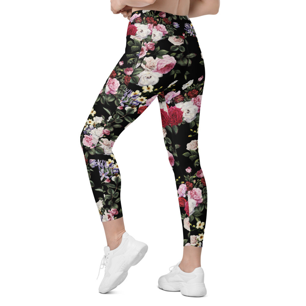 Colorful Roses Leggings with Pockets | GearBunch