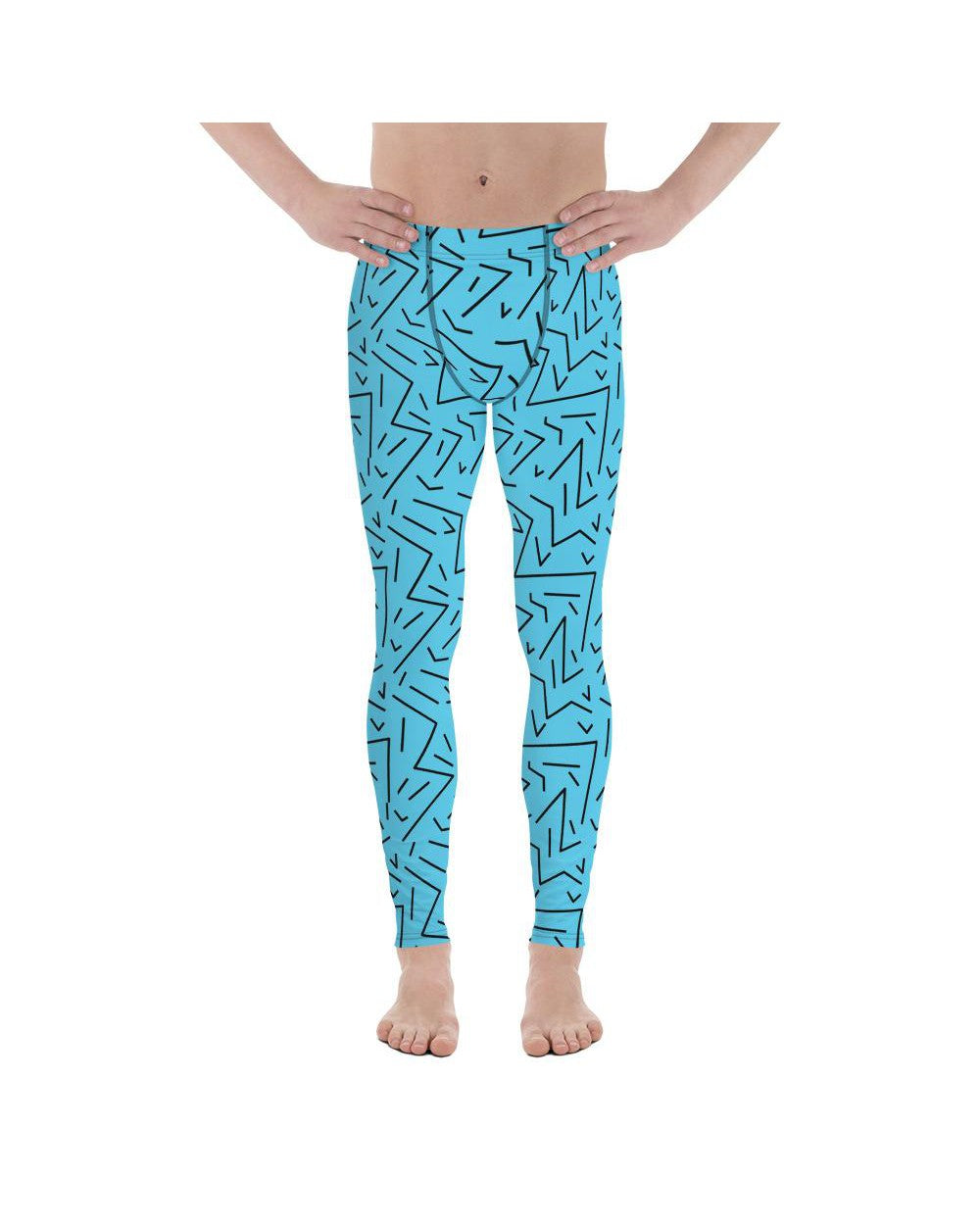 Aqua Black Line Meggings Men's Leggings Gearbunch