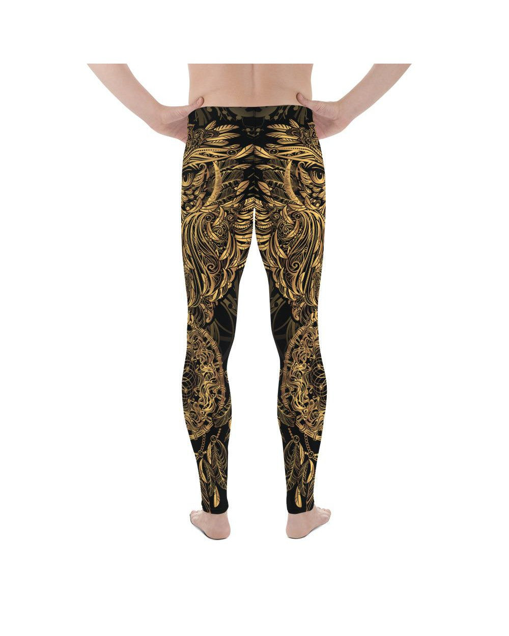 Golden Ornamental Owl Meggings Gearbunch Men's Leggings