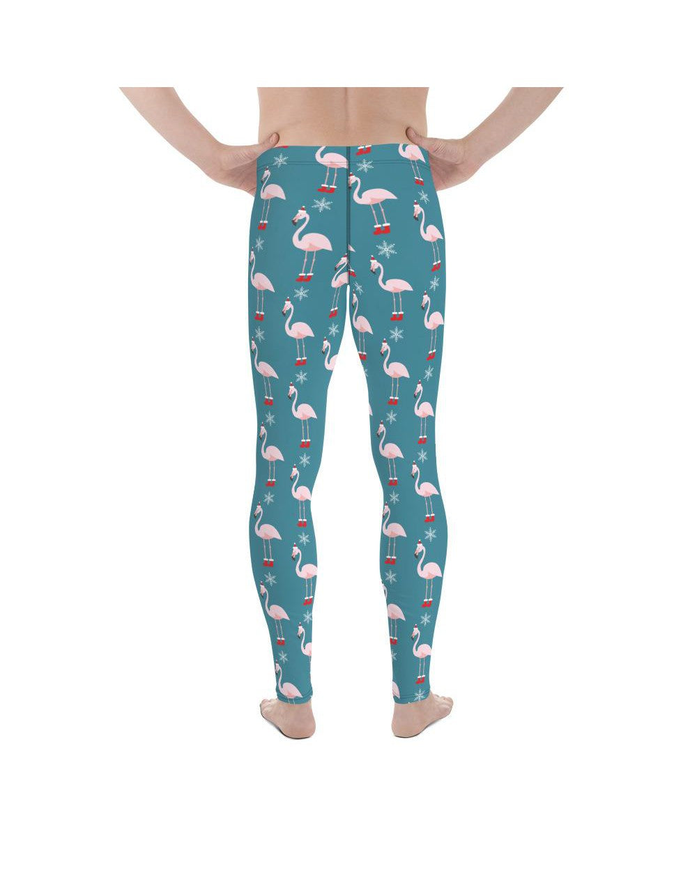 Mens Leggings Christmas Flamingo Patterned Meggings | Gearbunch.com