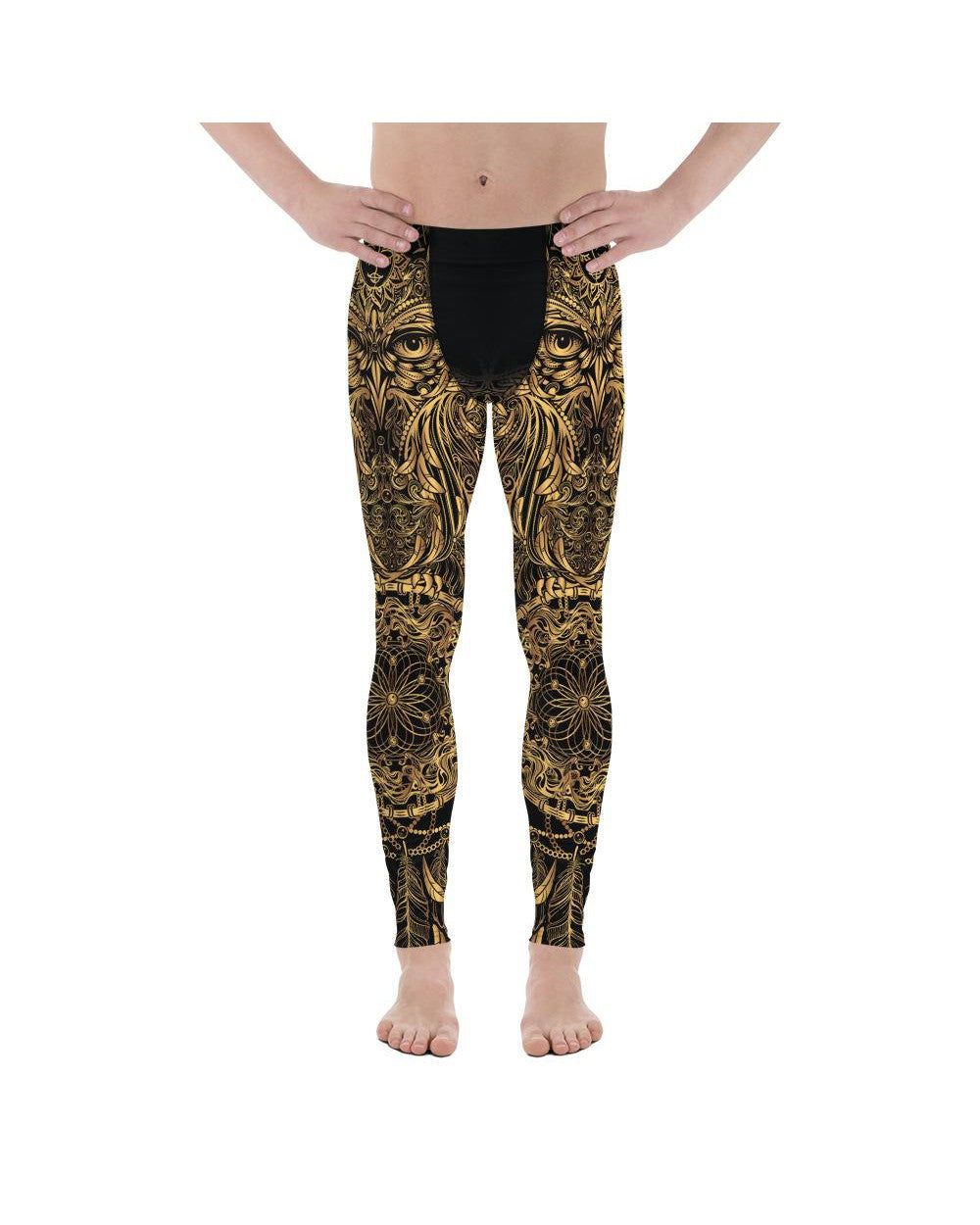 Golden Ornamental Owl Meggings Gearbunch Men's Leggings