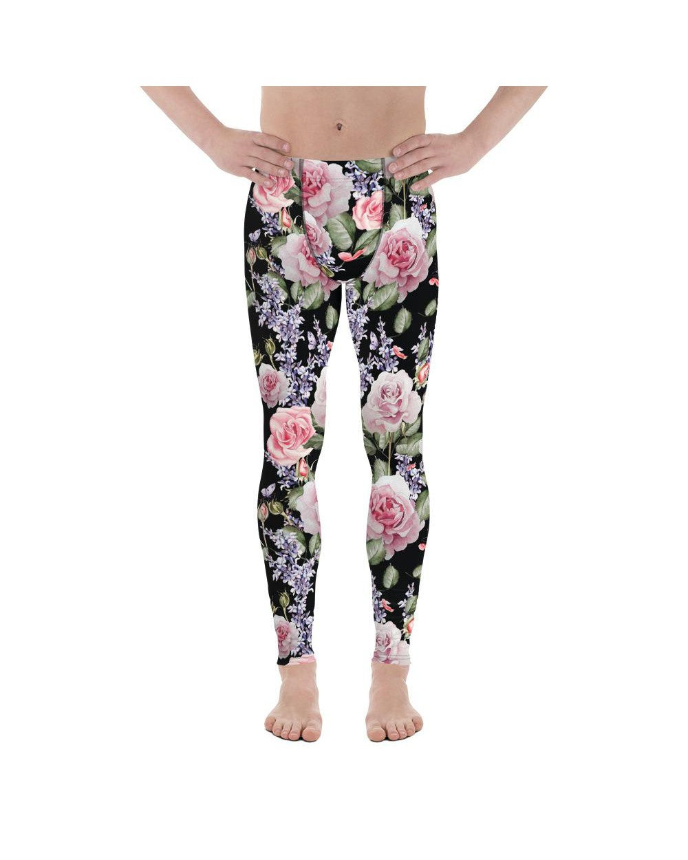 Watercolor Roses & Lavender Meggings Gearbunch Men's Leggings