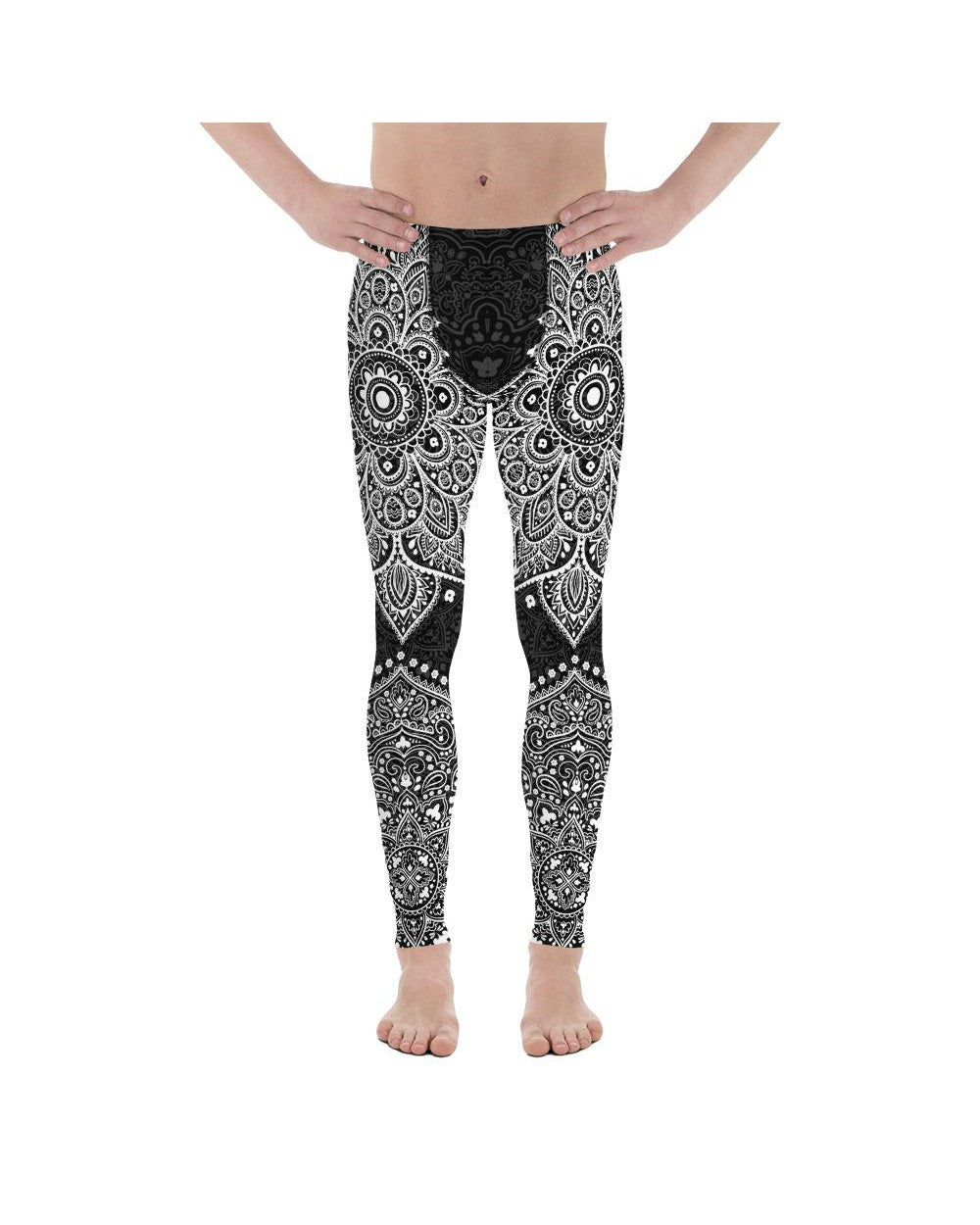 B&W Mandala Meggings Gearbunch Men's Leggings