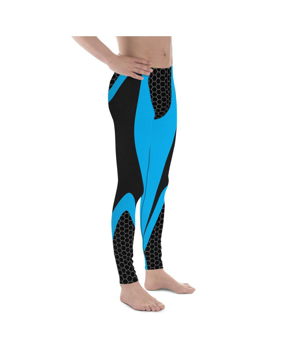 Blue Honeycomb Carbon Meggings Gearbunch Men's Leggings