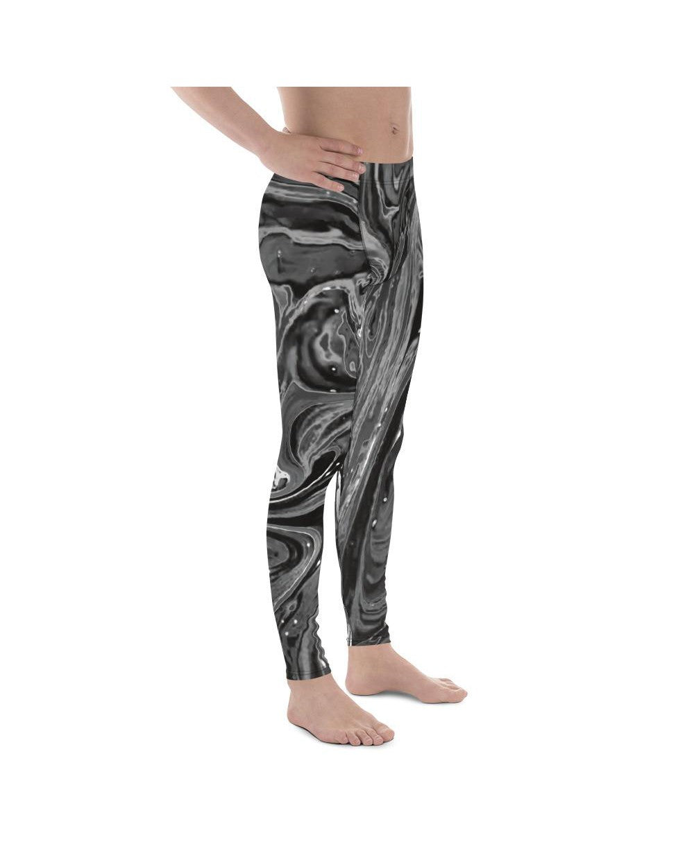 Mens Leggings Workout Grey Swirl Meggings | Gearbunch.com
