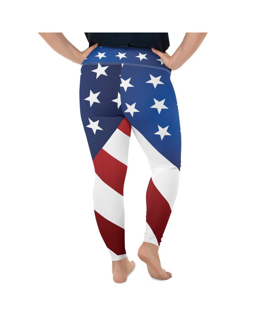 Womens Workout Yoga American Flag Plus Size Leggings