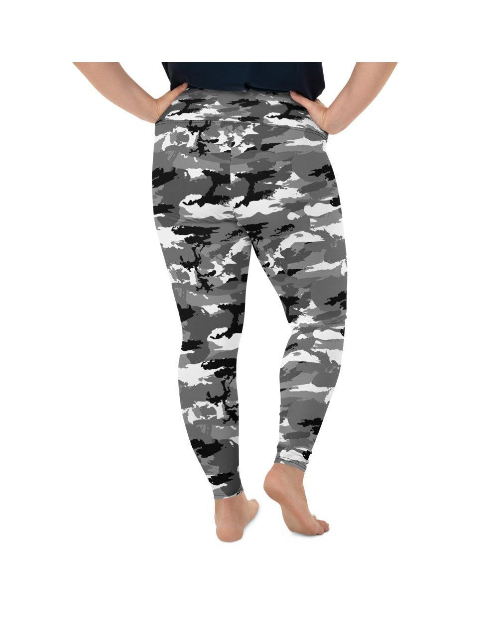Black & White Camo Plus Size Leggings Gearbunch