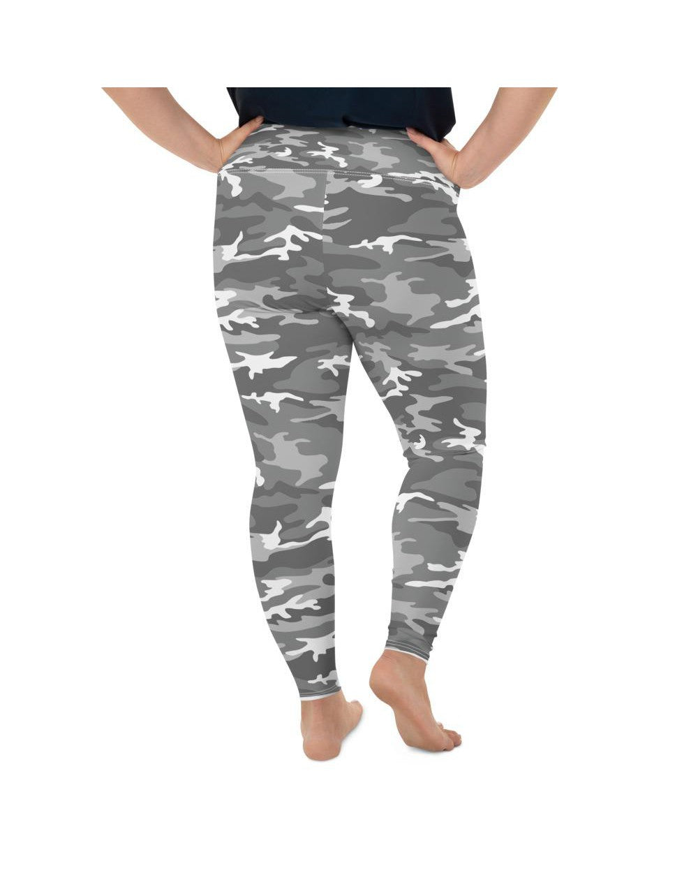 Womens Plus Size Light Grey Camo Leggings Grey/white | Gearbunch.com