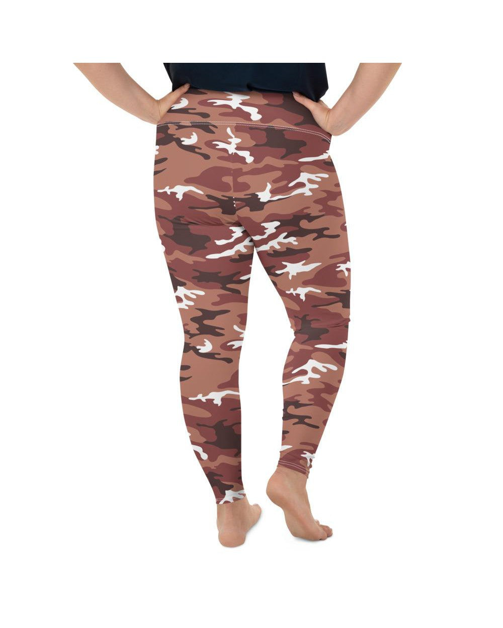 Womens Plus Size Brown Camo Leggings Brown/White | Gearbunch.com