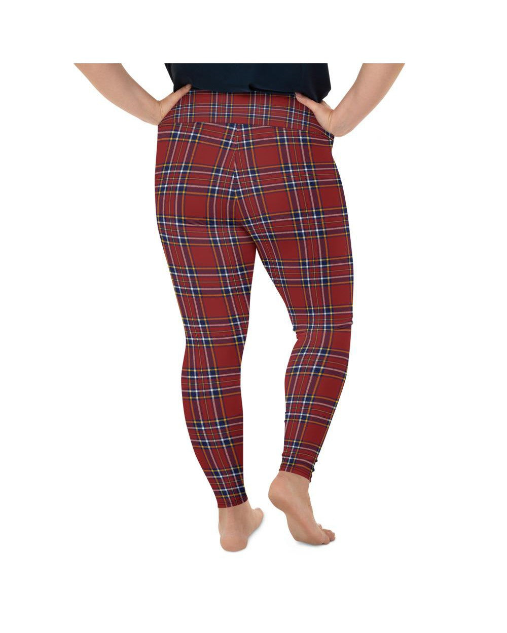 Deep Red Tartan Plus Size Leggings | GearBunch