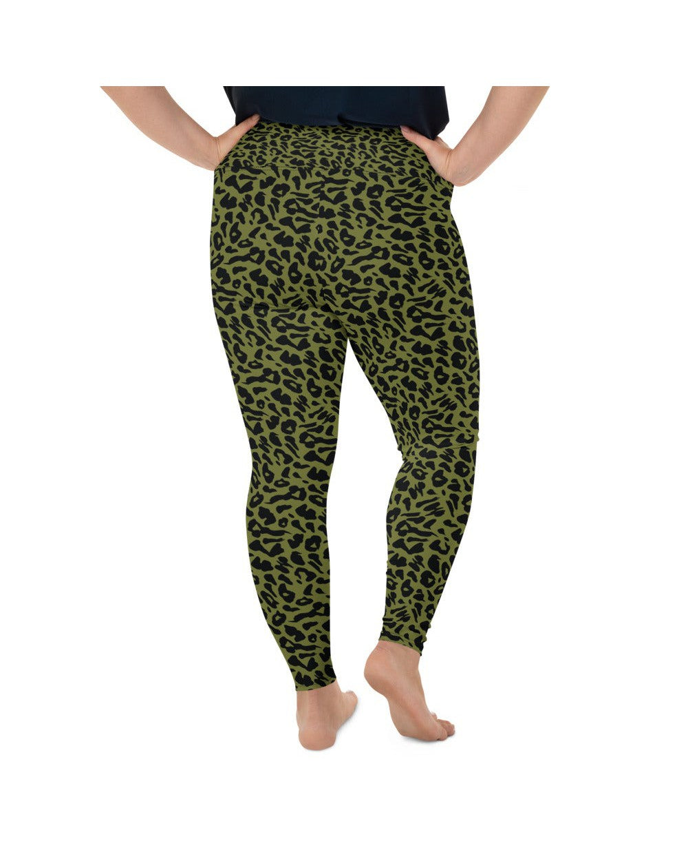Olive Green Leopard Skin Plus Size Leggings | GearBunch