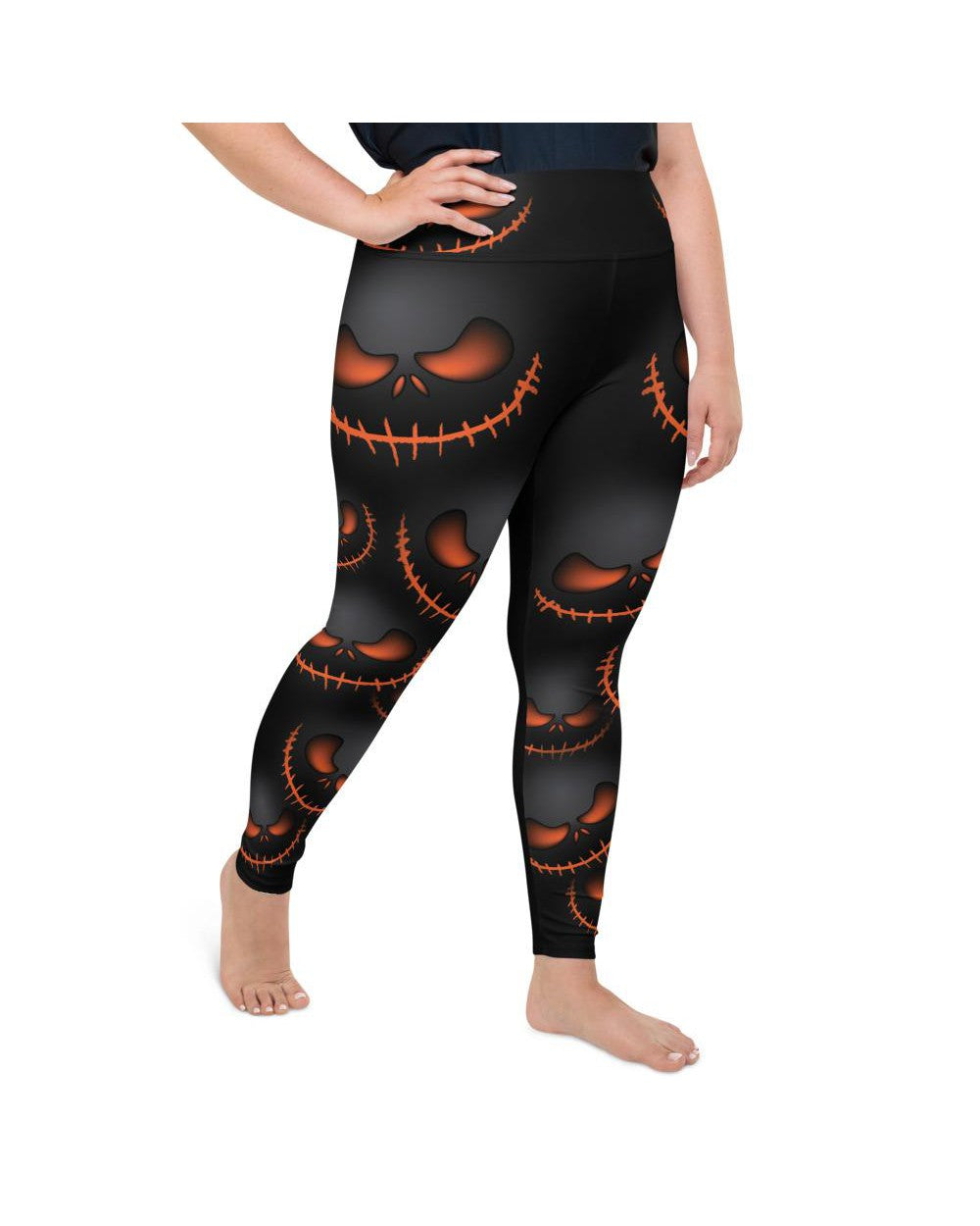 Halloween Evil Pumpkin Grin Plus Size Leggings | GearBunch