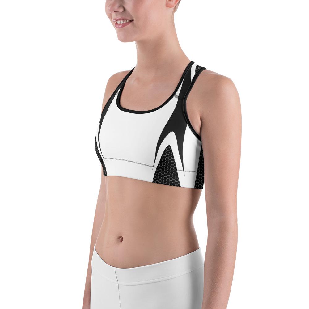 Black & White Honeycomb Carbon Sports Bra Gearbunch