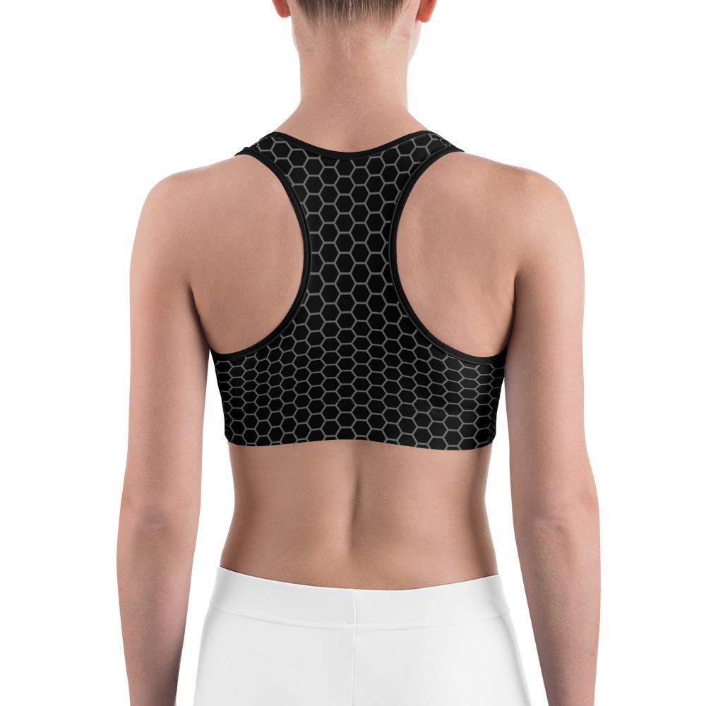 Black & White Honeycomb Carbon Sports Bra Gearbunch