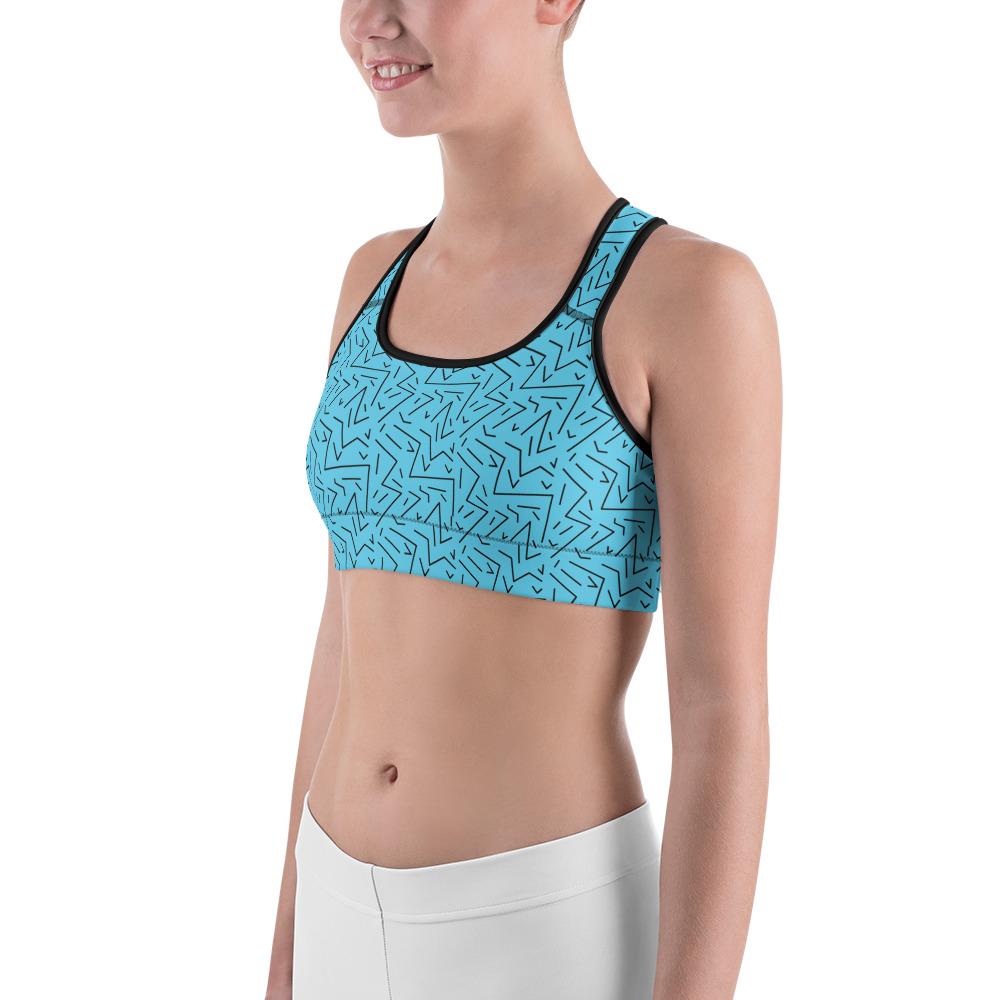 Aqua Black Line Sports Bra Gearbunch