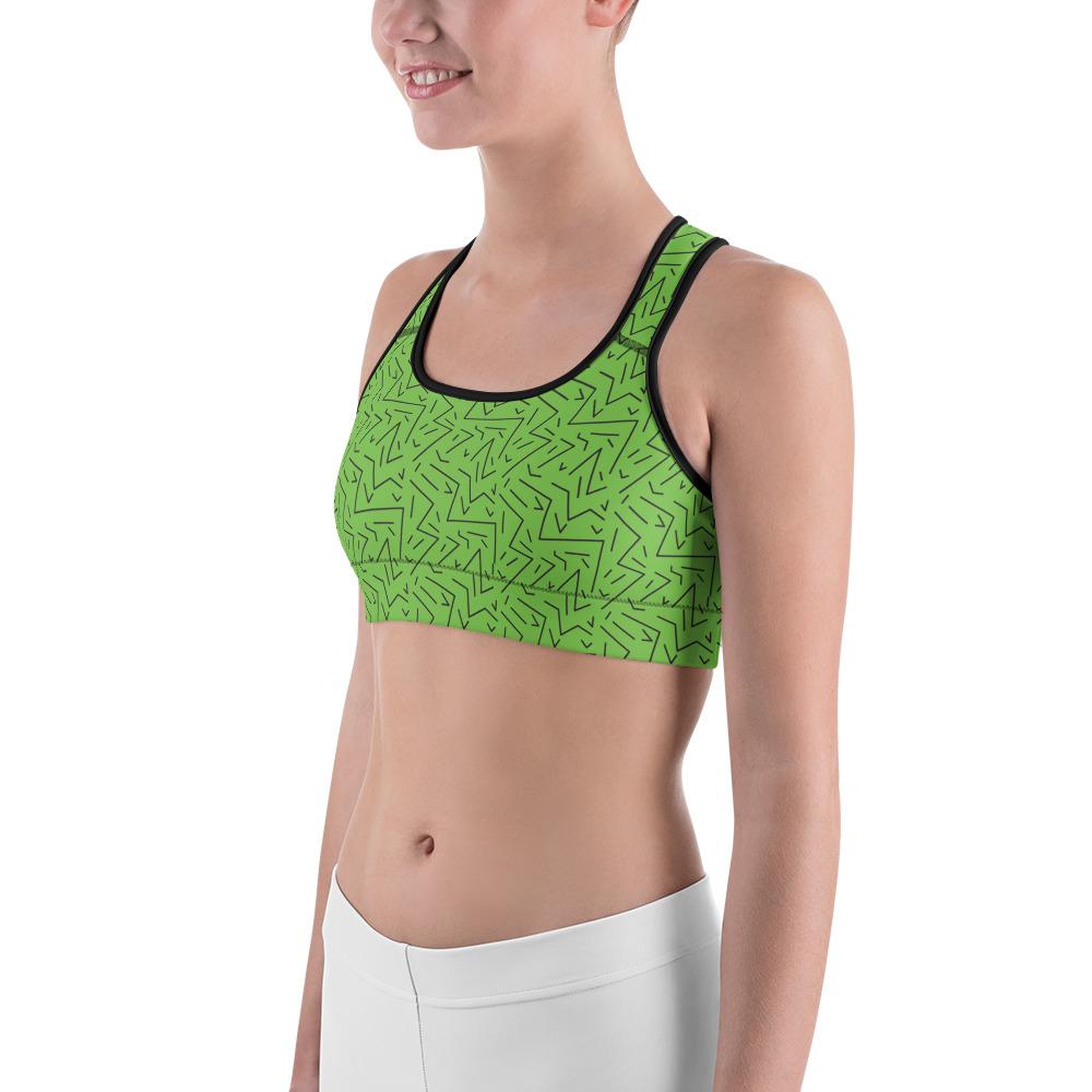 Green Black Line Sports Bra Gearbunch