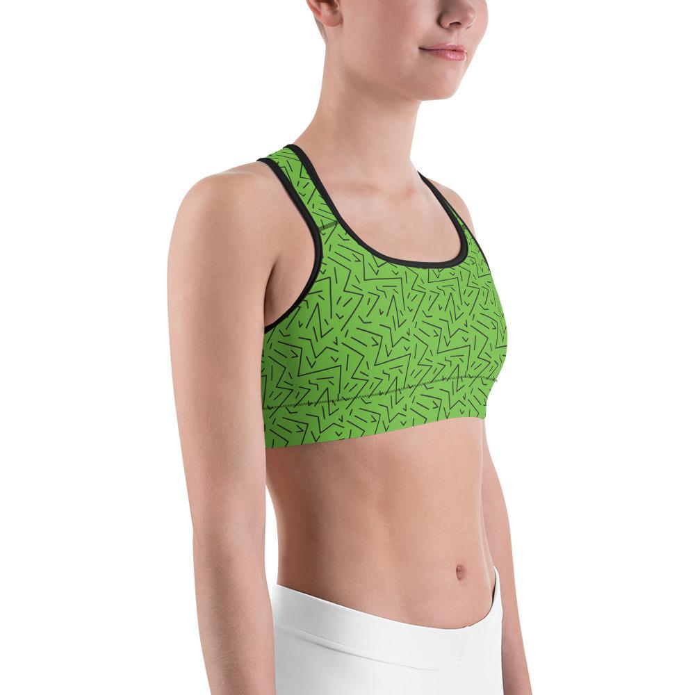 Green Black Line Sports Bra Gearbunch