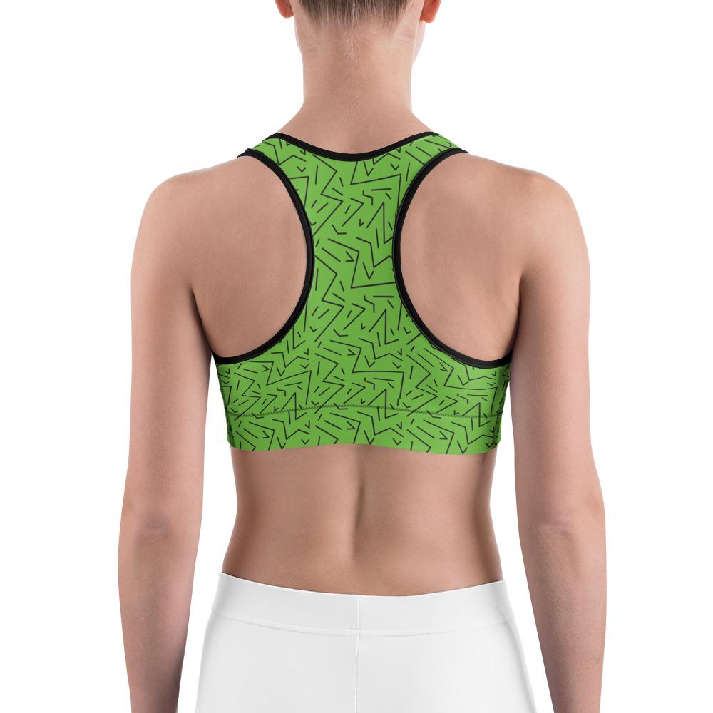 Green Black Line Sports Bra Gearbunch