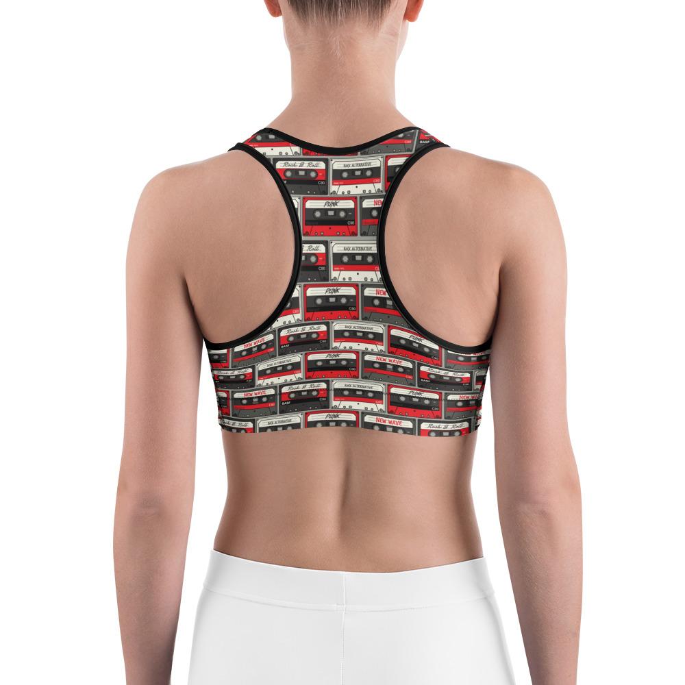 Retro Cassette Tapes Sports Bra Gearbunch