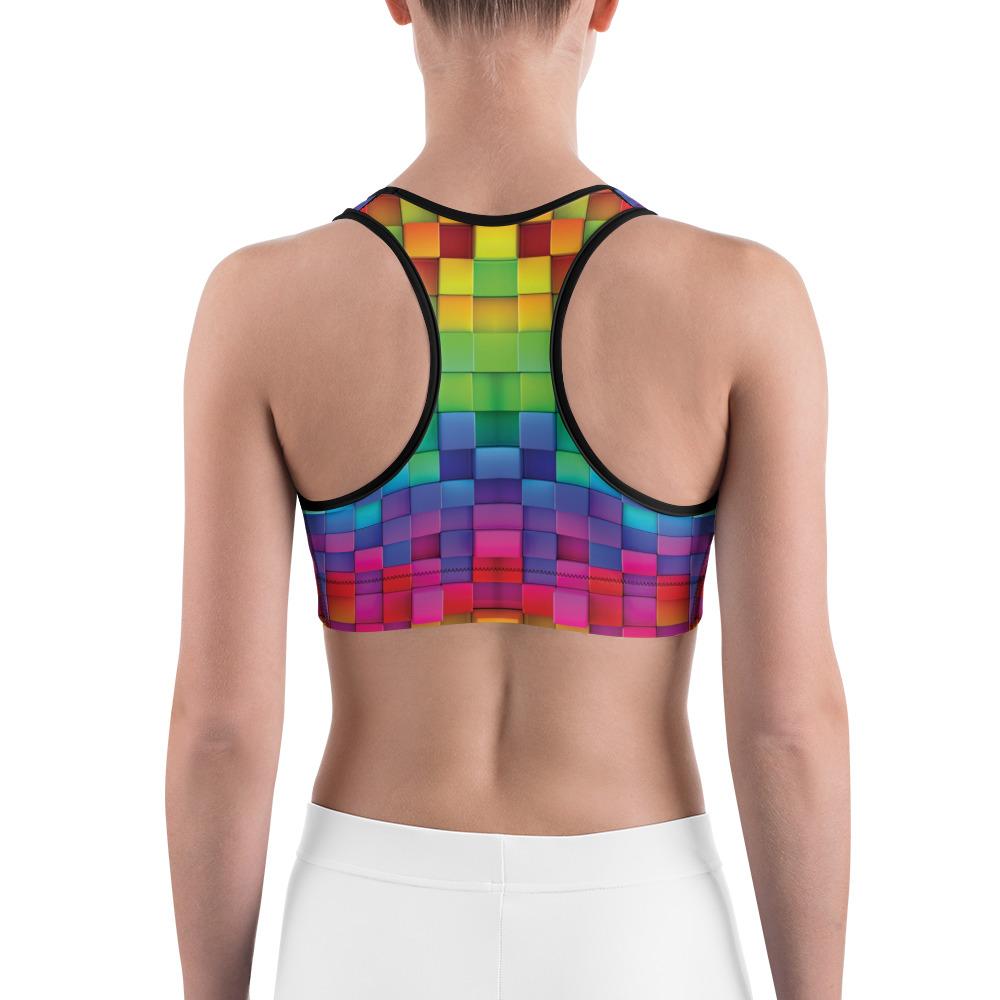 Rainbow Blocks Sports Bra | GearBunch