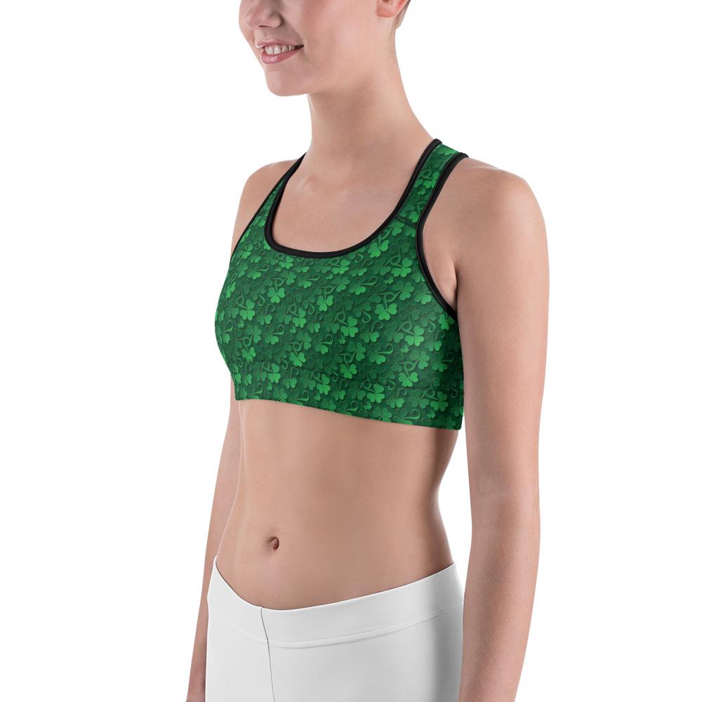 Irish 3D Shamrocks Sports Bra