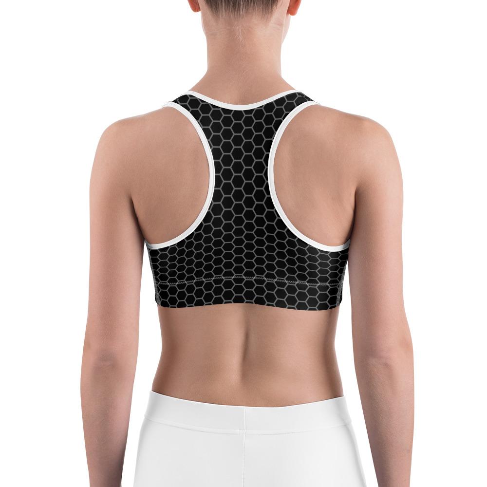 Black & White Honeycomb Carbon Sports Bra Gearbunch