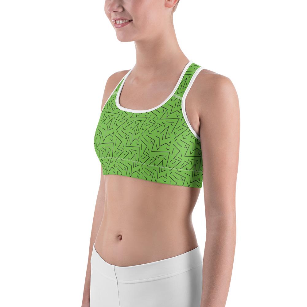 Green Black Line Sports Bra Gearbunch