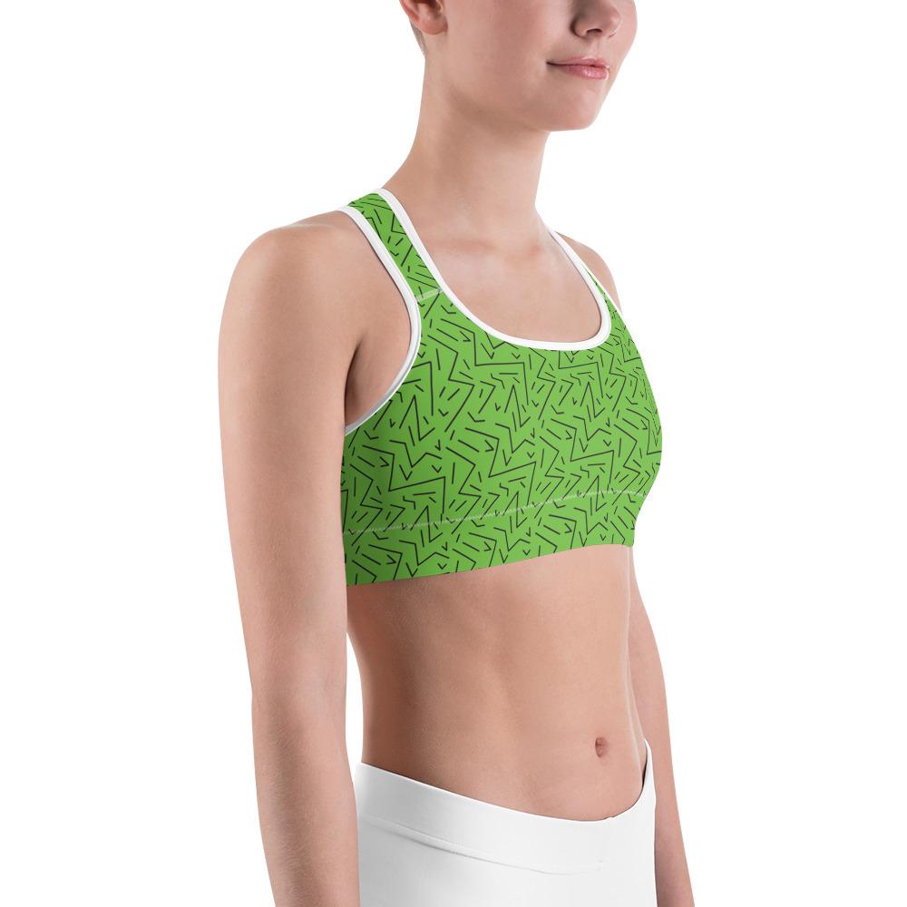 Green Black Line Sports Bra Gearbunch