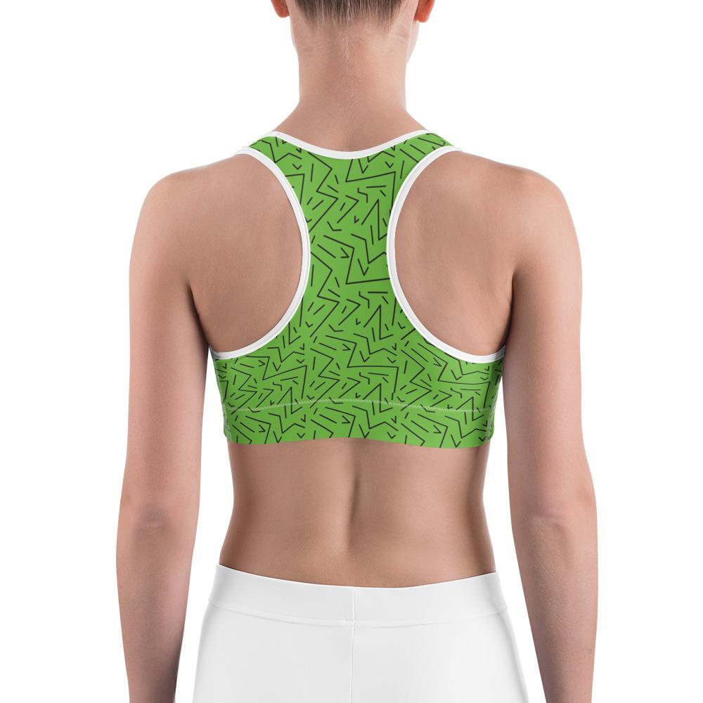 Green Black Line Sports Bra Gearbunch