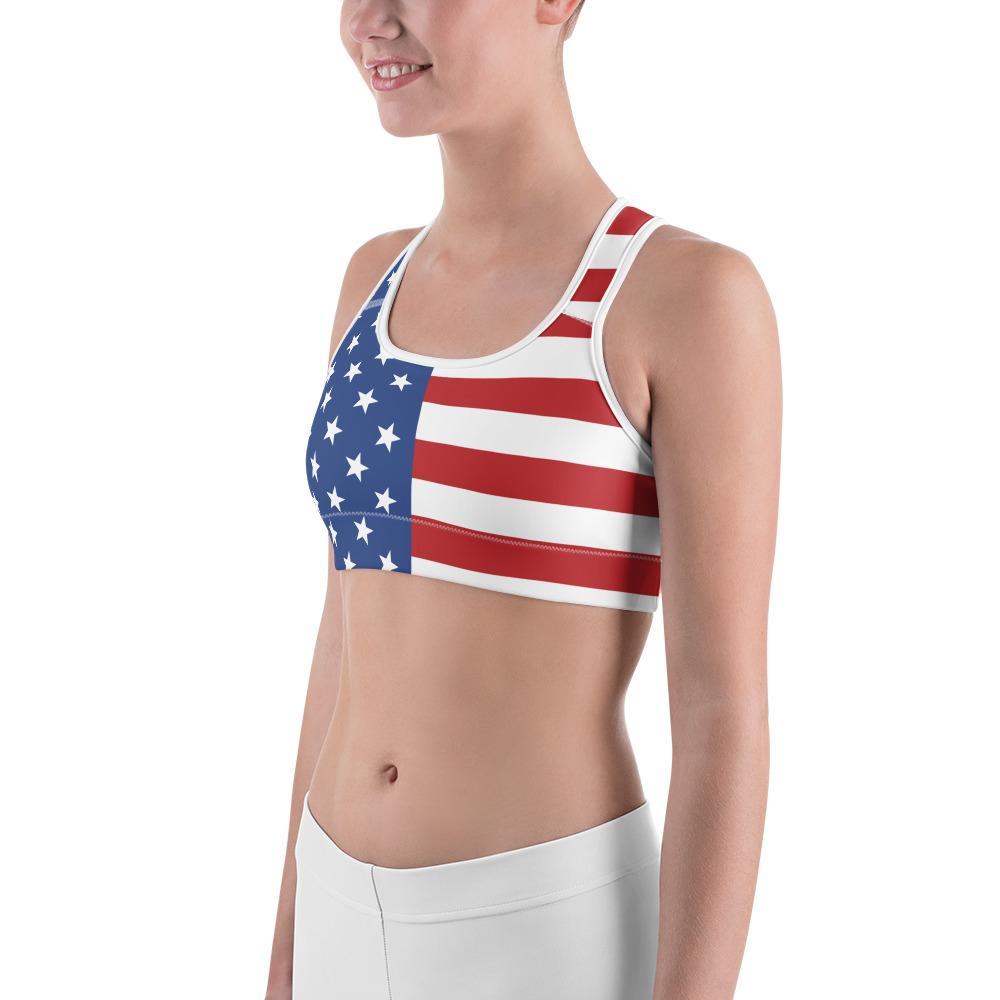 USA Stars & Stripes Sports Bra Gearbunch