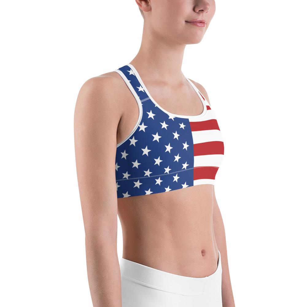 USA Stars & Stripes Sports Bra Gearbunch