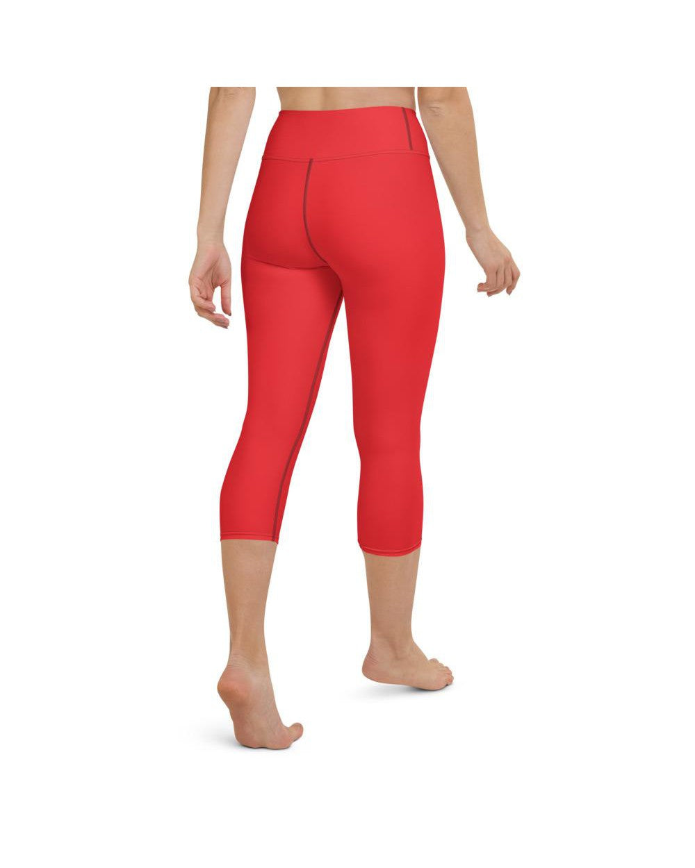 Womens Yoga Capris Solid Hot Red Yoga Capris | Gearbunch.com
