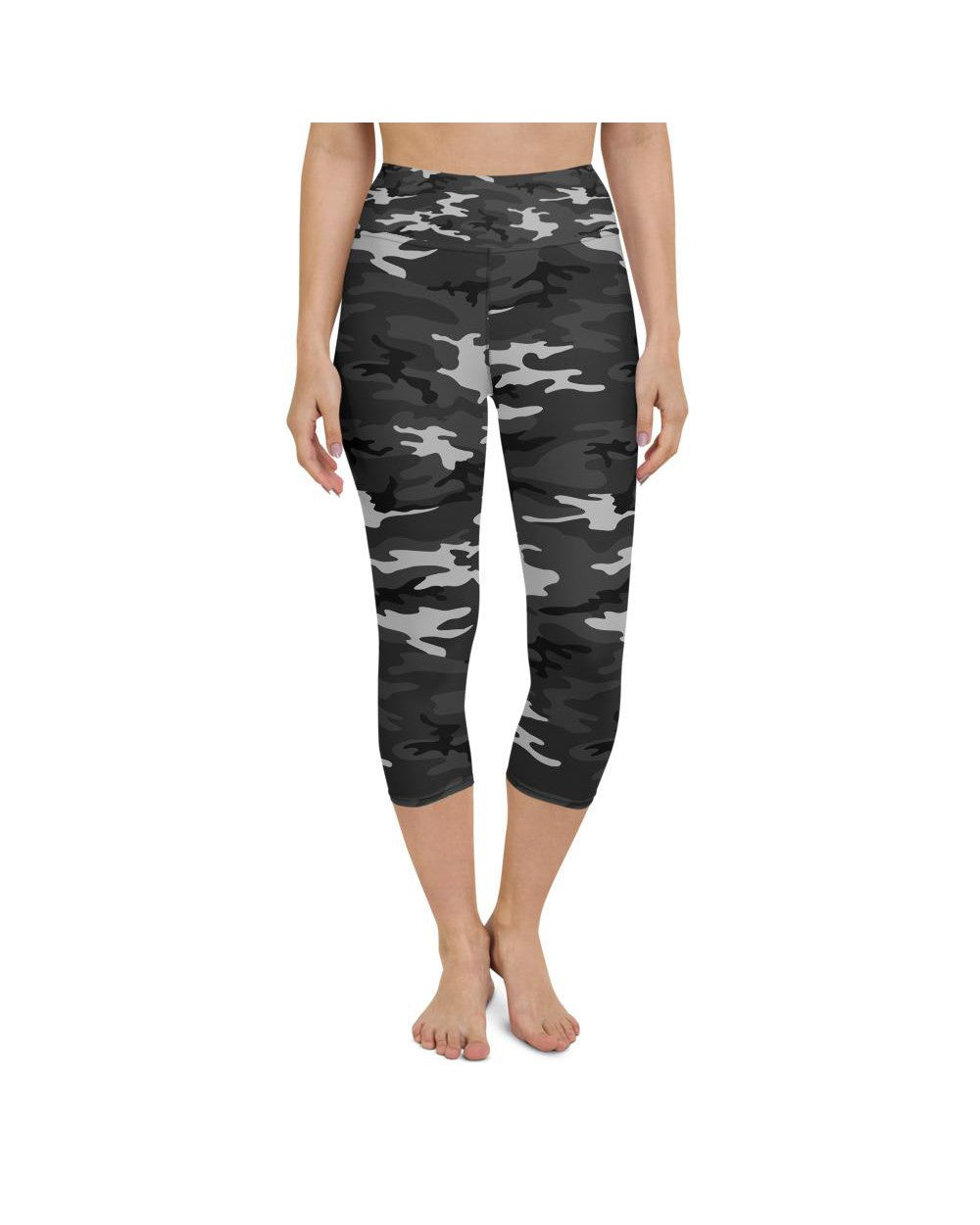 Dark Grey Camo Yoga Capris Gearbunch