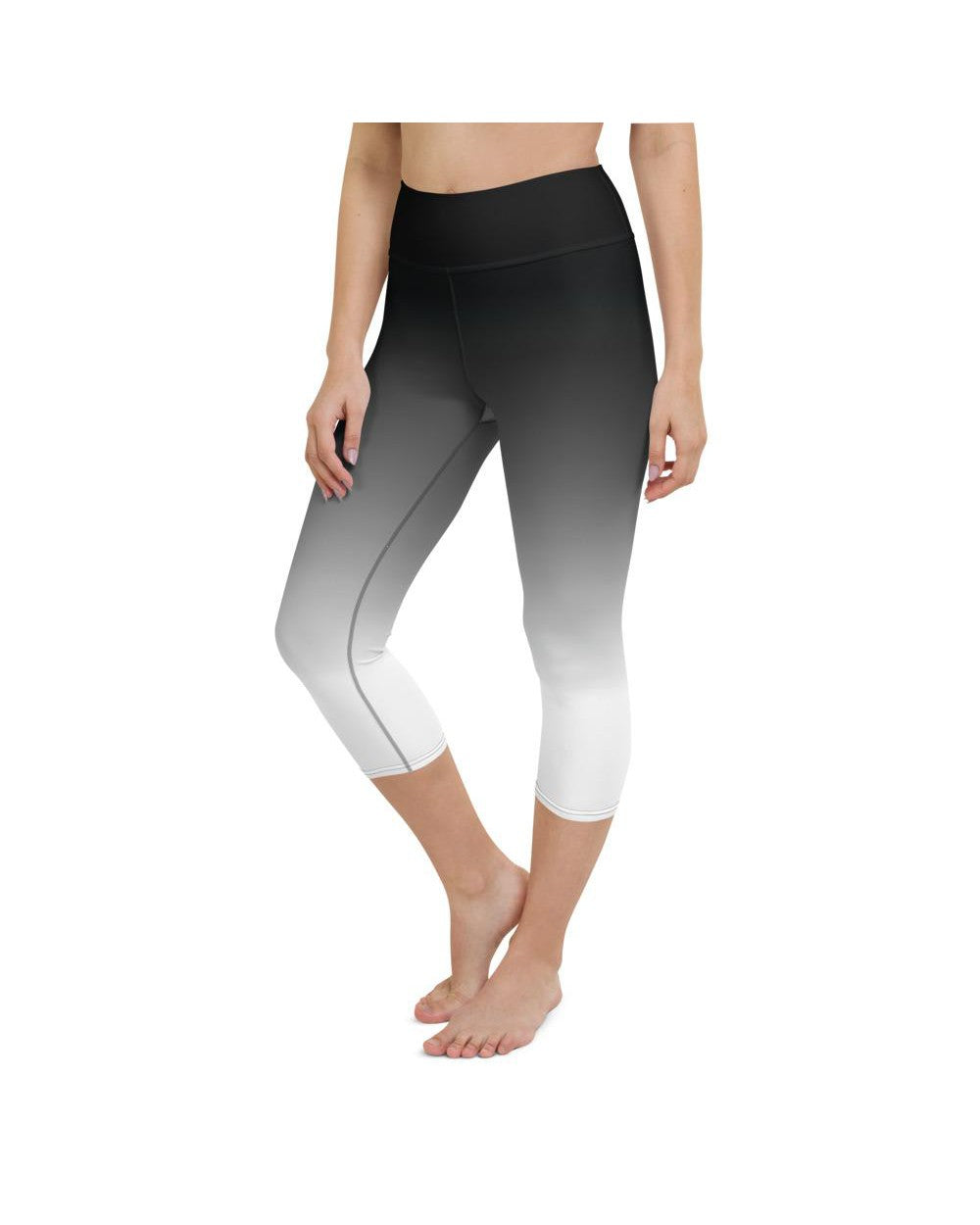 Ombre Black to White Yoga Capris Gearbunch