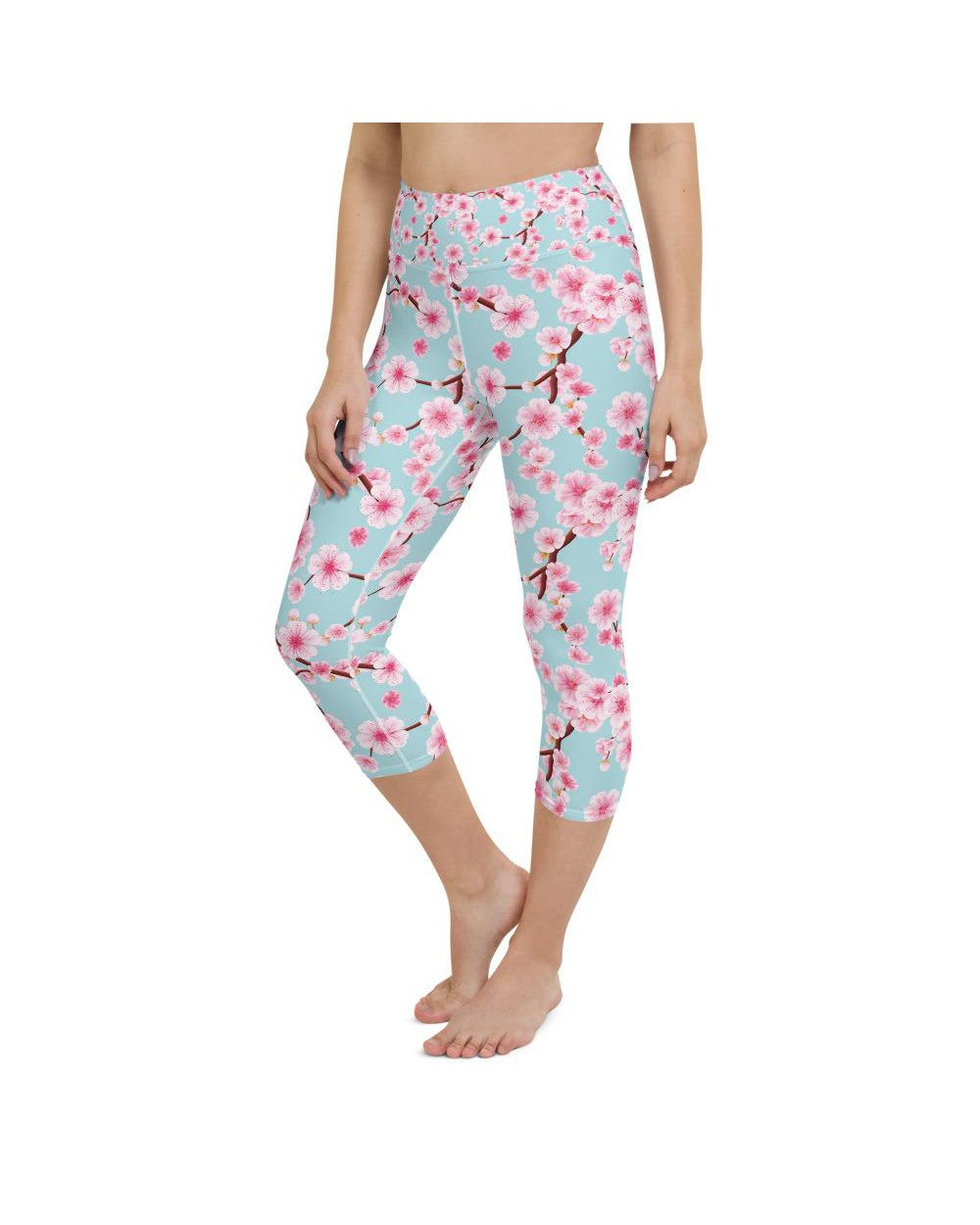 Japanese Cherry Blossom Yoga Capris Gearbunch