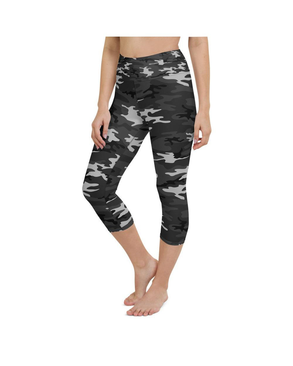 Dark Grey Camo Yoga Capris Gearbunch