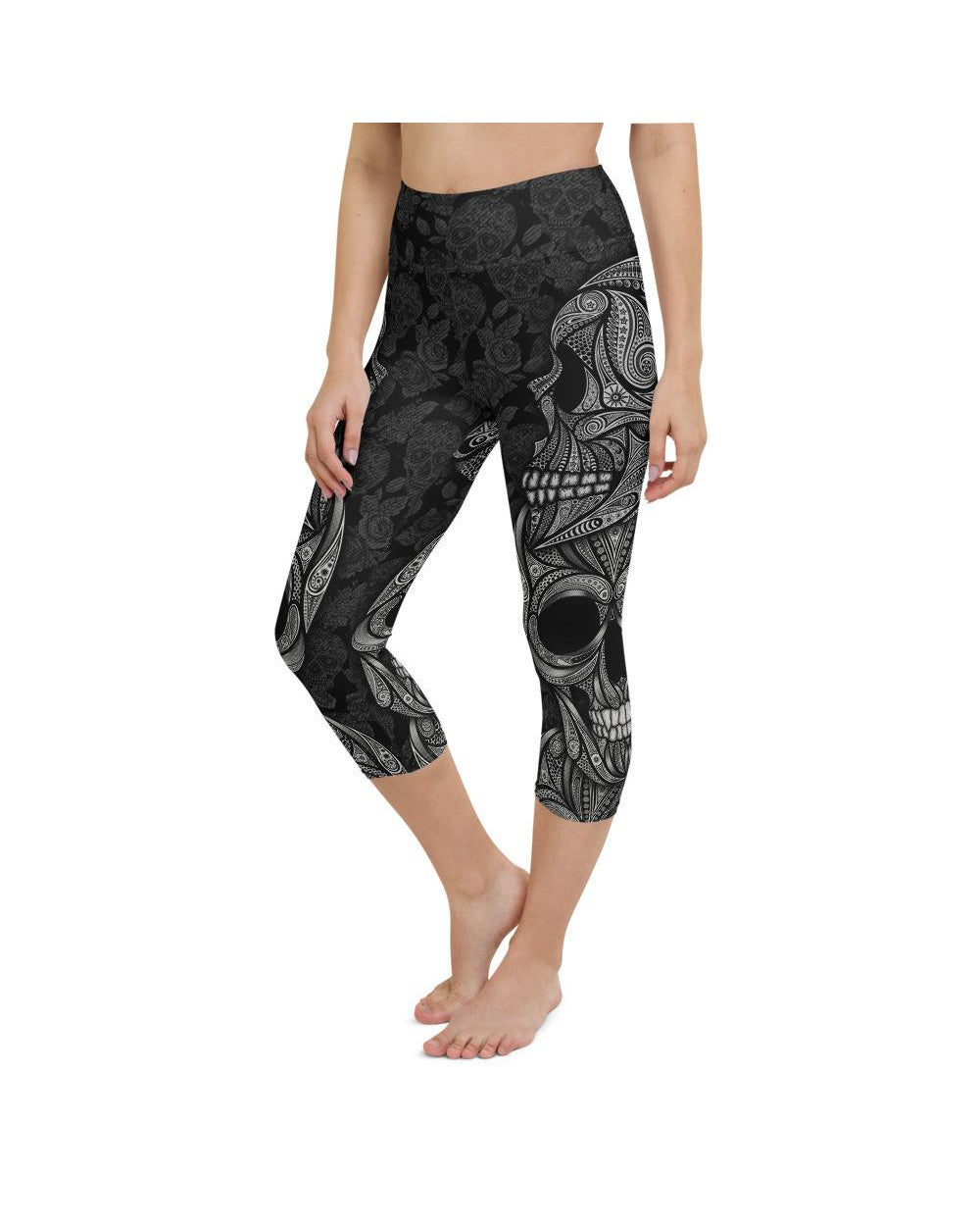 Ornamental Skull Yoga Capris Gearbunch