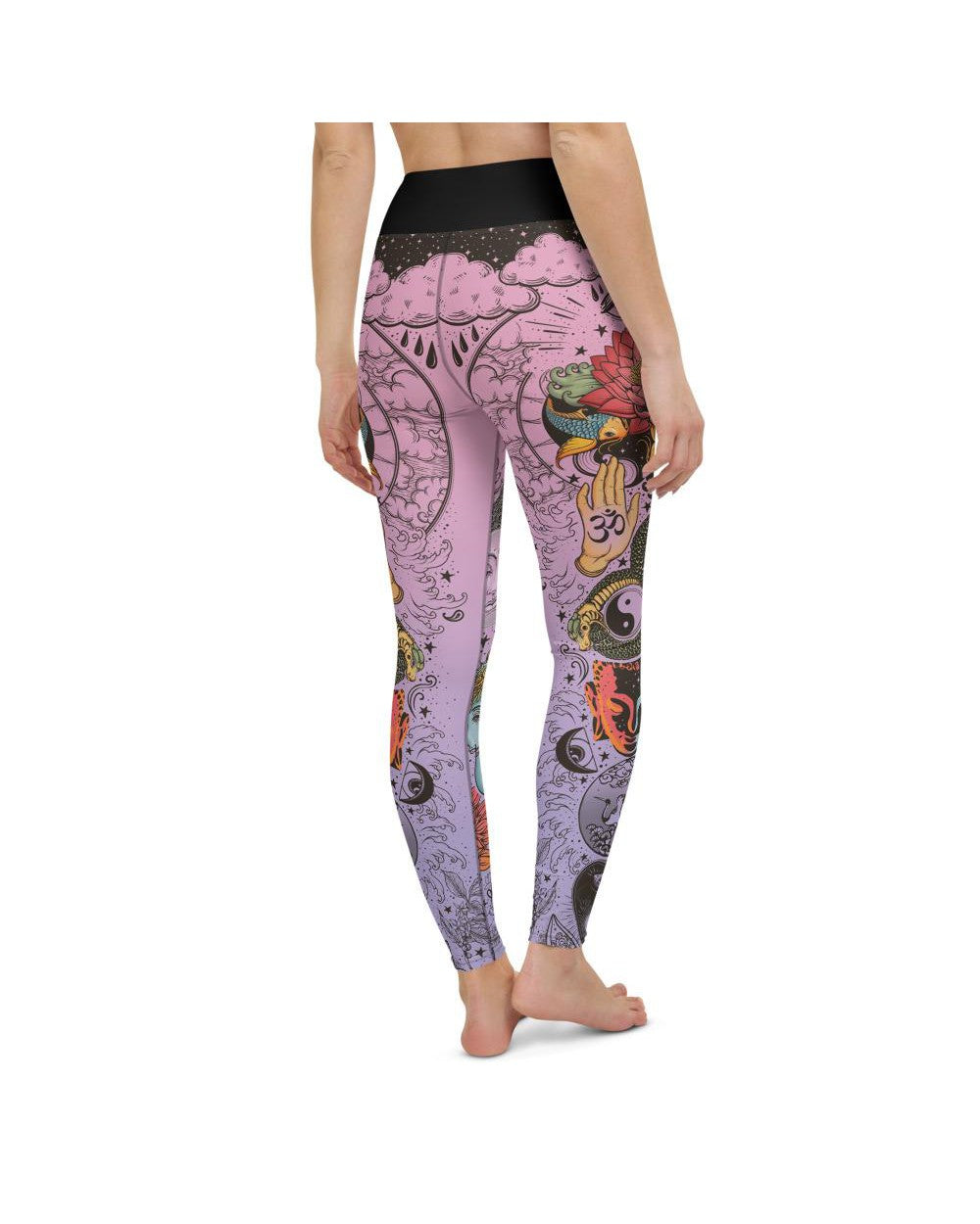 Pink Tattooed Lotus Yoga Pants | GearBunch