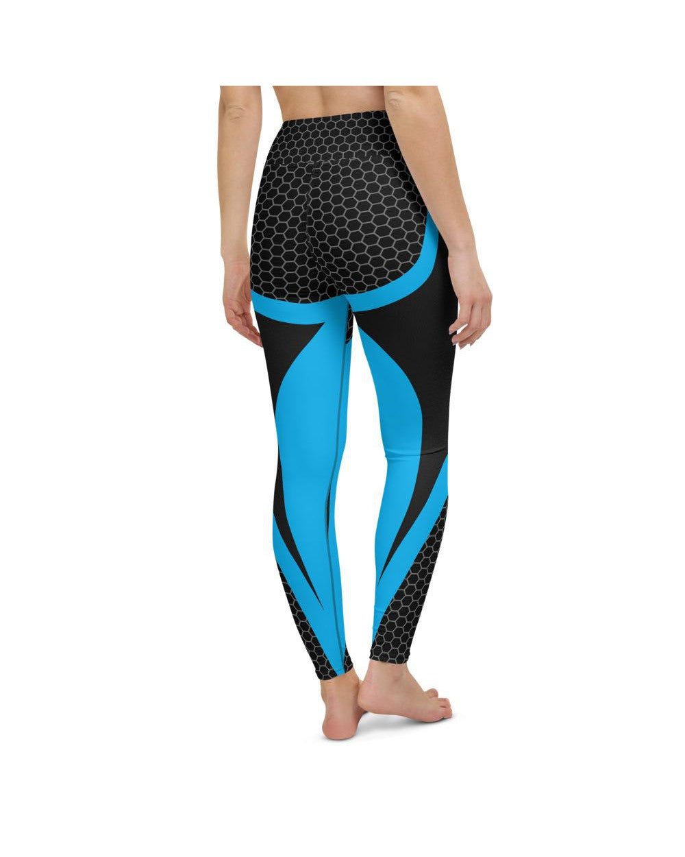 Blue Honeycomb Carbon Yoga Pants Gearbunch