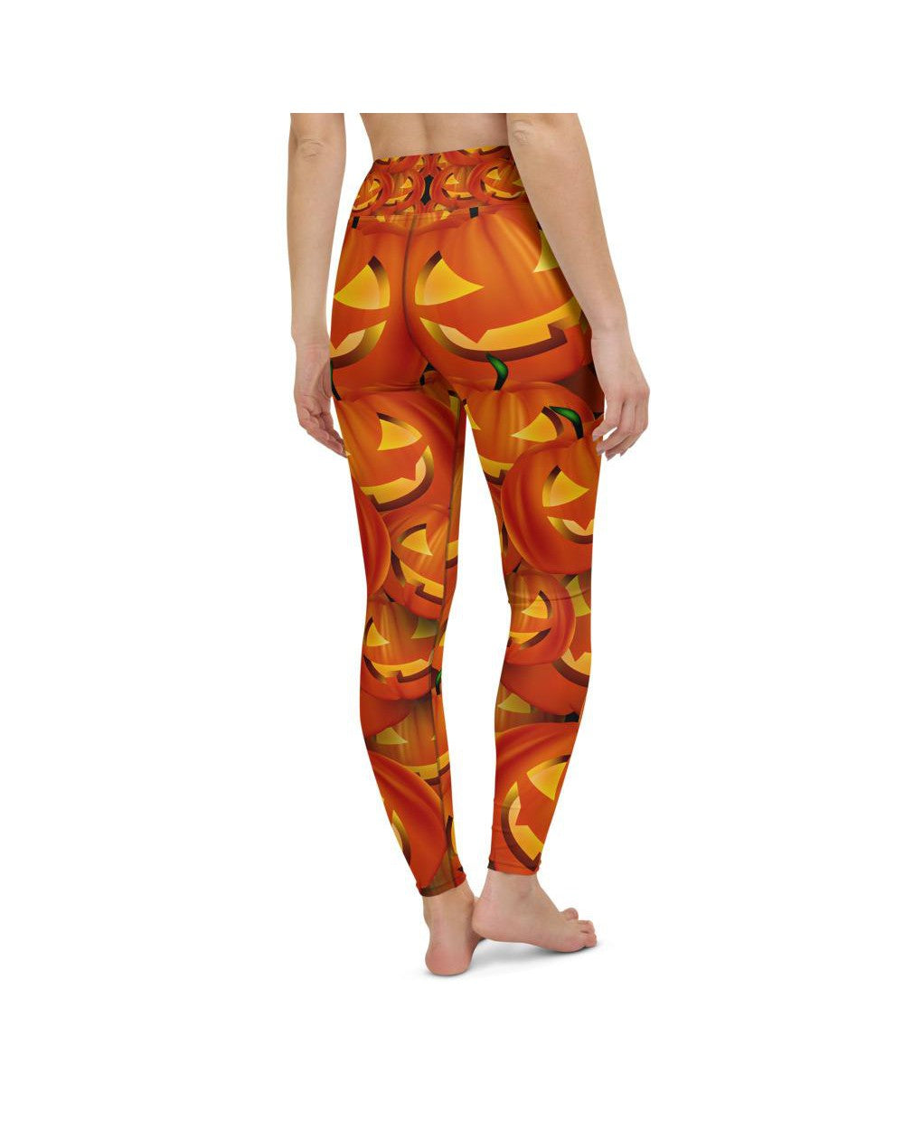 Womens Workout Yoga Pants Halloween Pumpkin Orange | Gearbunch.com