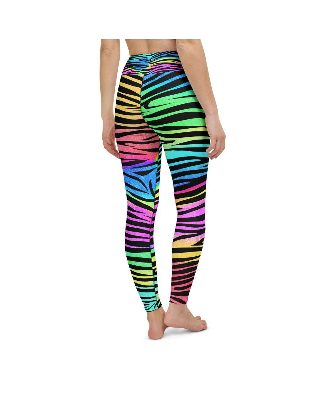 Womens Workout Yoga Pants Colorful Zebra Striped | Gearbunch.com